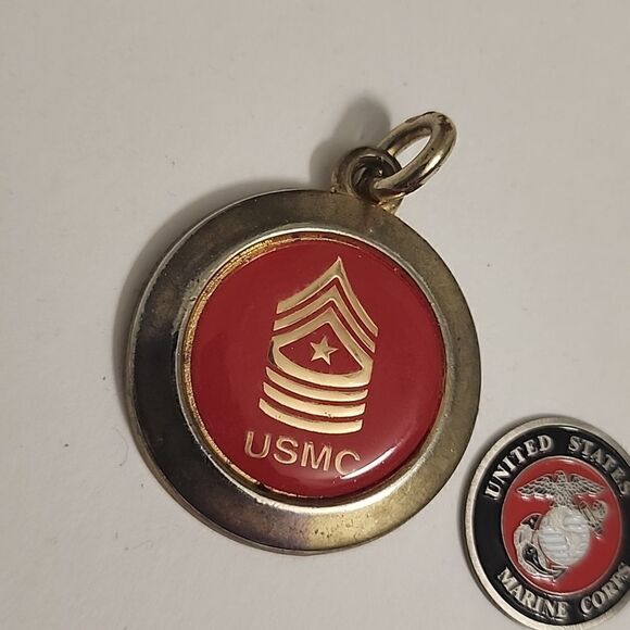 United Stated Marine Core USMC Pendant and Coin Bundle Semper Fidelis USA Americ - Picture 2 of 4